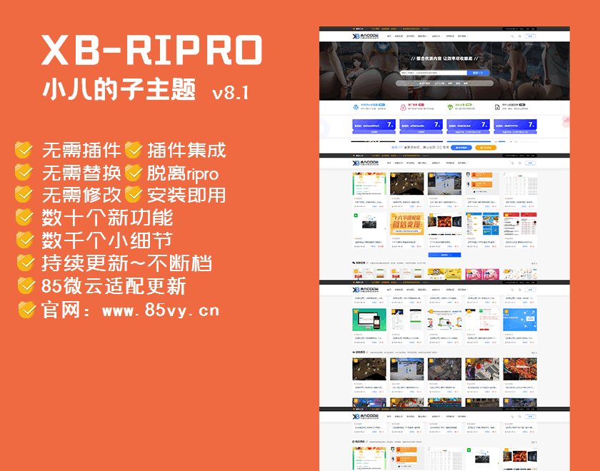 F3493 A0887-【RiPro子主题】小八子主题v8.1，极致美化，功能超乎所想
