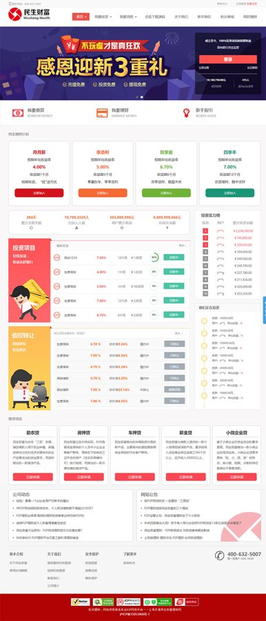 F3461 A0085方维3.4网络贷款借贷系统源码/PHP专业P2P投资理财平台网站源码