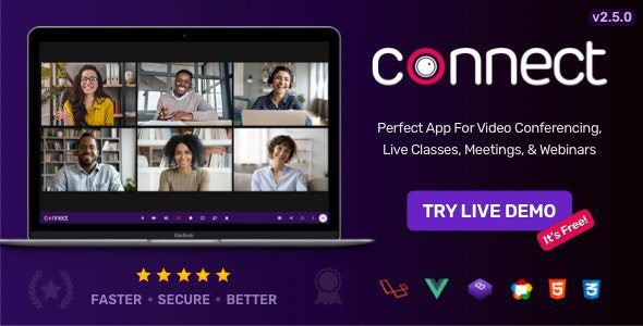 F3160 A1054-Connect 2.5.0 – 网络视频会议、在线会议、直播平台和网课平台、白板、在线聊天即时通讯