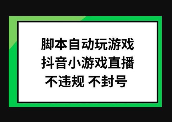 F3086 Z018-脚本自动玩游戏，抖音小游戏直播，不违规不封号可批量做