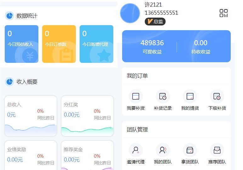 F2855 Q096-微商代理商 补货商城系统源码 电商补货系统软件 补单系统源码
