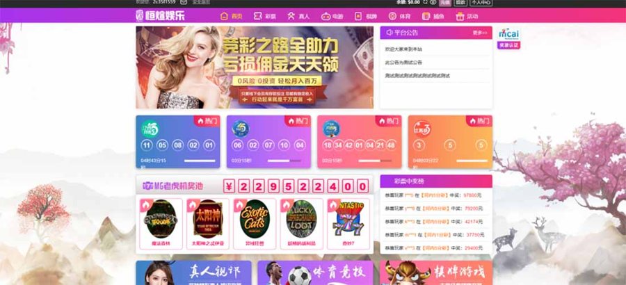 F2585 Z016-恒宣娱乐-包网程序-免买分包含余额宝功能内部账号等vue+js+搭建教程