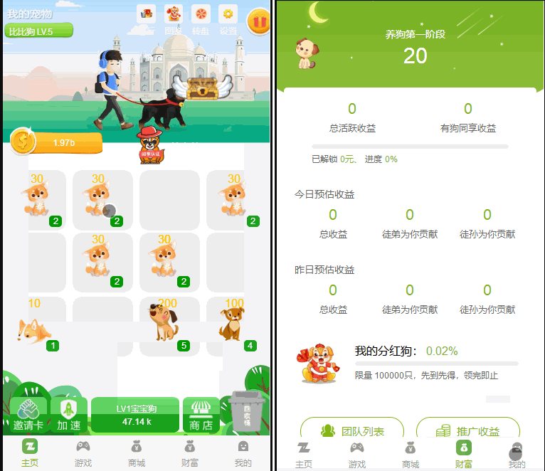 F177 A0677【全民养狗运营版】陀螺国际APP+区块链系统+宠物养成+挖矿合成+养狗养宠物+算力币+商城版