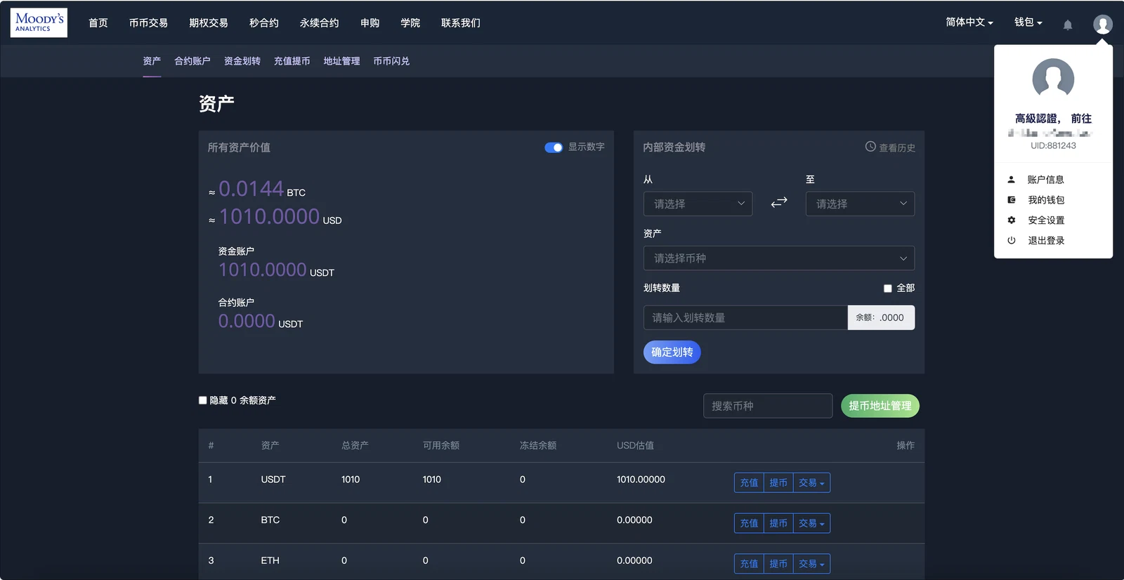 F2699 Q200-MOODY’S多语言交易所源码 | 币币交易+期权交易+秒合约交易 | 前端UniApp纯源码+后端PHP
